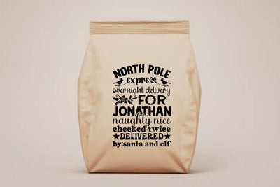 North pole express overnight delivery for jonathan naughty nice checked twice delivered by santa and elf SVG Angelina750 