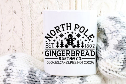 North Pole Gingerbread Baking Co| Funny Christmas Baking SVG Cutting Files. SVG CosmosFineArt 