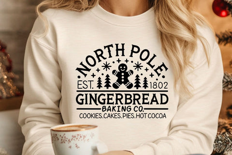 North Pole Gingerbread Baking Co| Funny Christmas Baking SVG Cutting Files. SVG CosmosFineArt 