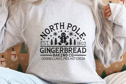 North Pole Gingerbread Baking Co| Funny Christmas Baking SVG Cutting Files. SVG CosmosFineArt 