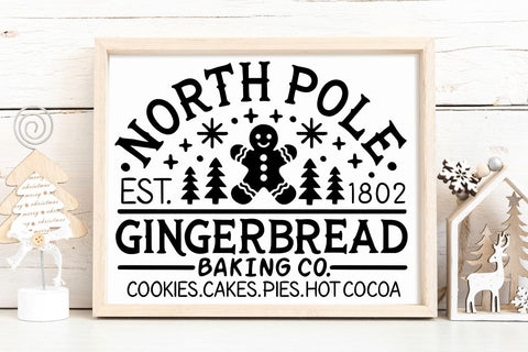 North Pole Gingerbread Baking Co| Funny Christmas Baking SVG Cutting Files. SVG CosmosFineArt 