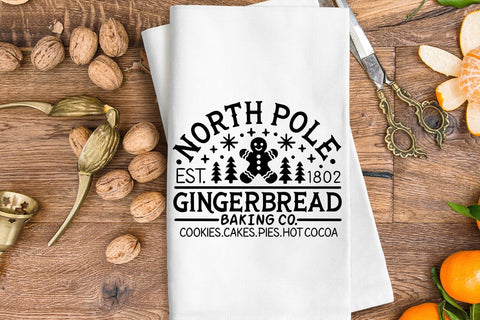 North Pole Gingerbread Baking Co| Funny Christmas Baking SVG Cutting Files. SVG CosmosFineArt 