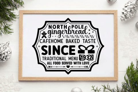 North pole gingerbread cafe home baked taste since 1932 traditional menu all food served with love SVG Angelina750 