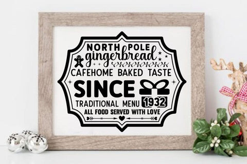 North pole gingerbread cafe home baked taste since 1932 traditional menu all food served with love SVG Angelina750 