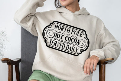 North pole hot cocoa Bed & breakfast served daily SVG Angelina750 