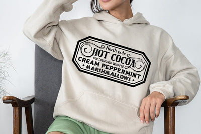 North pole hot cocoa old fashioned whipped cream peppermint marshmallows SVG Angelina750 