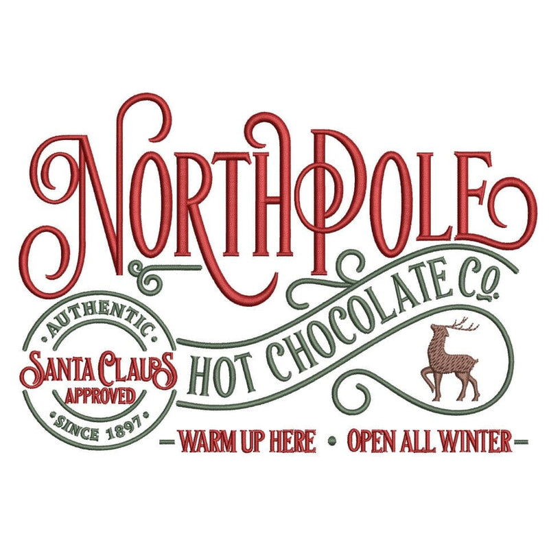 North Pole Merry Christmas Embroidery Design, 4 sizes, Instant Download Embroidery/Applique DESIGNS Nino Nadaraia 