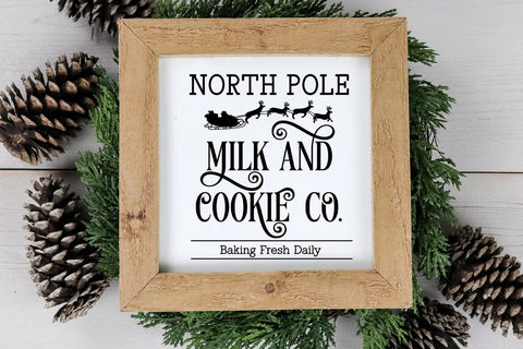 North Pole Milk and Cookie Co SVG I Christmas Sign SVG SVG Happy Printables Club 