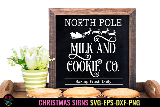 North Pole Milk and Cookie Co SVG I Christmas Sign SVG SVG Happy Printables Club 