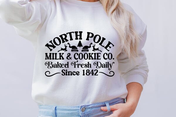 North pole milk & cookie co. baked fresh daily since 1842 SVG Angelina750 