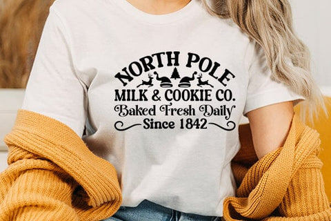North pole milk & cookie co. baked fresh daily since 1842 SVG Angelina750 