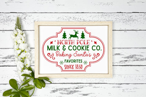 North pole milk & cookie co baking santas svg design SVG Regulrcrative 