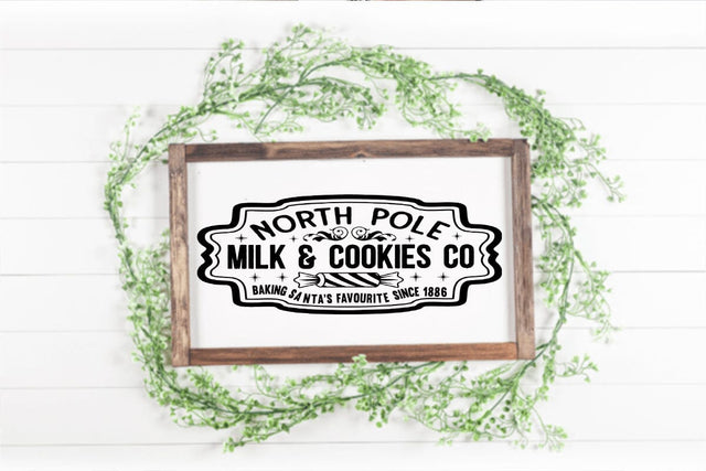 North pole milk & cookies co baking santas favourite since 1886 SVG Angelina750 
