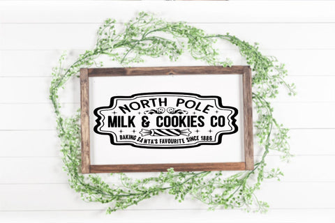 North pole milk & cookies co baking santas favourite since 1886 SVG Angelina750 