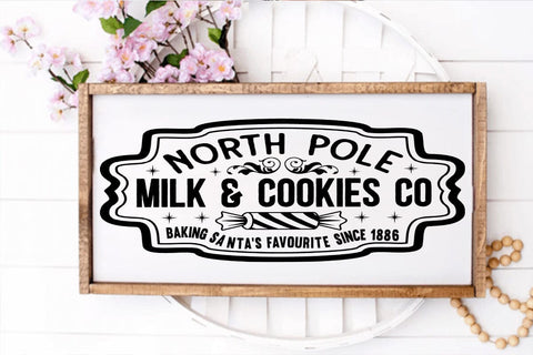 North pole milk & cookies co baking santas favourite since 1886 SVG Angelina750 