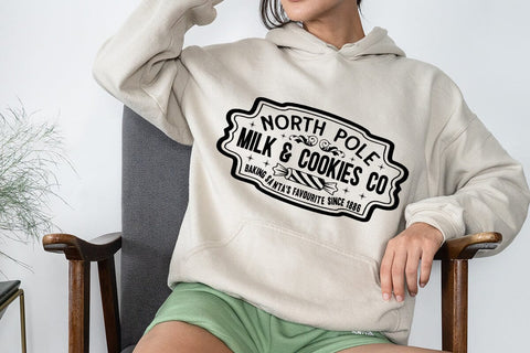 North pole milk & cookies co baking santas favourite since 1886 SVG Angelina750 