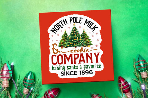 North pole milk Sticker Design Sublimation Regulrcrative 
