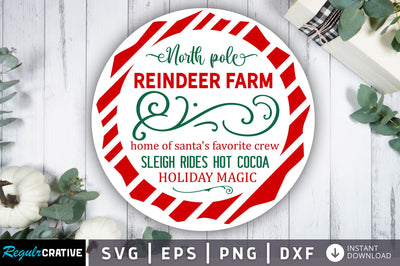North pole reindeer farm home of santas SVG Design SVG Regulrcrative 