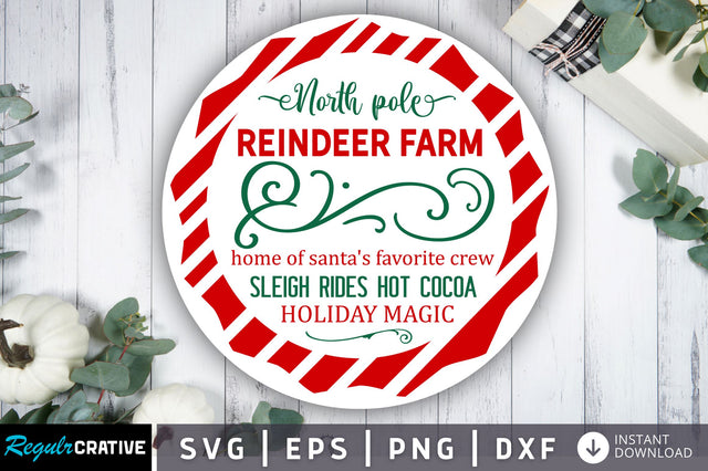 North pole reindeer farm home of santas SVG Design SVG Regulrcrative 