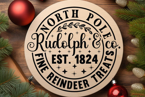 North Pole Rudolph & co est 1824 fine reindeer treats SVG Angelina750 