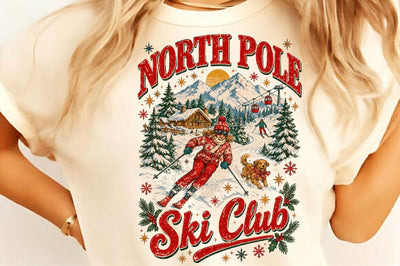 North Pole Ski Club Christmas PNG Sublimation SVGista 