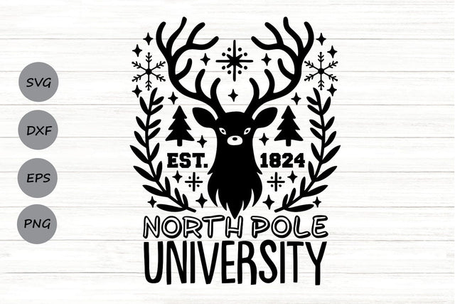 North Pole University| Christmas Season SVG Cutting Files. SVG CosmosFineArt 