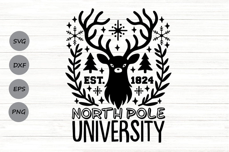North Pole University| Christmas Season SVG Cutting Files. SVG CosmosFineArt 