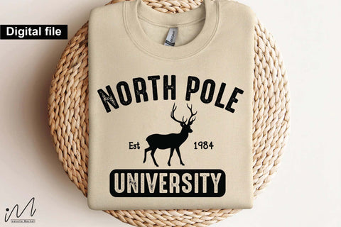 North Pole University SVG, Funny Christmas Quote Cut File for Cricut and Silhouette SVG Isabella Machell 