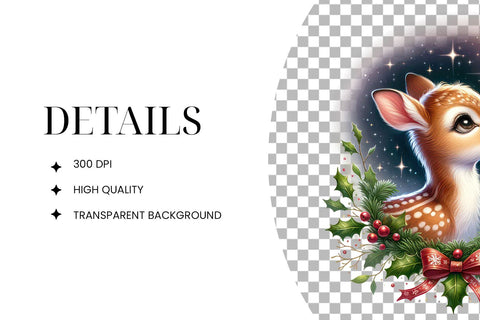 North Star Deer Clipart PNG Sublimation BijouBay 
