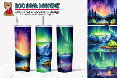 Northern Light Sublimation Tumbler Clipart Sublimation Boo Bear Designz 