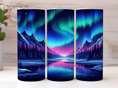 Northern Lights 20 oz Skinny Tumbler Sublimation Design, Straight & Tapered Tumbler Png, Aurora Borealis Tumbler Png, Digital Download PNG Sublimation Lara' s Designs 