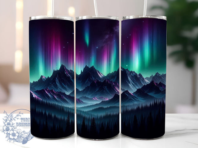 Northern Lights 20oz Tumbler Wrap, Aurora Borealis Tumbler, 20oz Tumbler Wrap, Sublimation Cup, Nature Inspired Drinkware, Colorful Tumbler, Stargazing Gift Sublimation ToriDesigns 