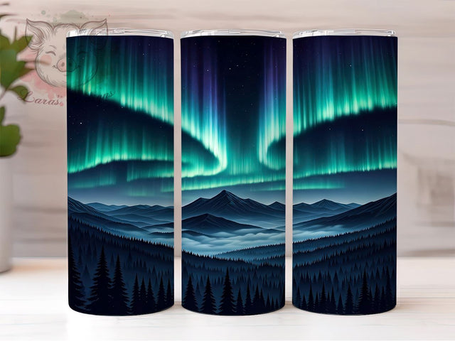 Northern Lights Aurora Borealis 20oz Tumbler Wrap, Nature Sublimation, Night Sky Art, Outdoor Gift, Scenic Tumbler Sublimation Lara' s Designs 