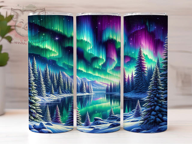Northern Lights Aurora Sky Tumbler, Northern Lights Tumbler Wrap, 20oz Sublimation Tumbler, Galaxy Sky Tumbler, Night Sky Tumbler Design, Scenic Nature Tumbler, Colorful Sky Tumbler Sublimation Lara' s Designs 