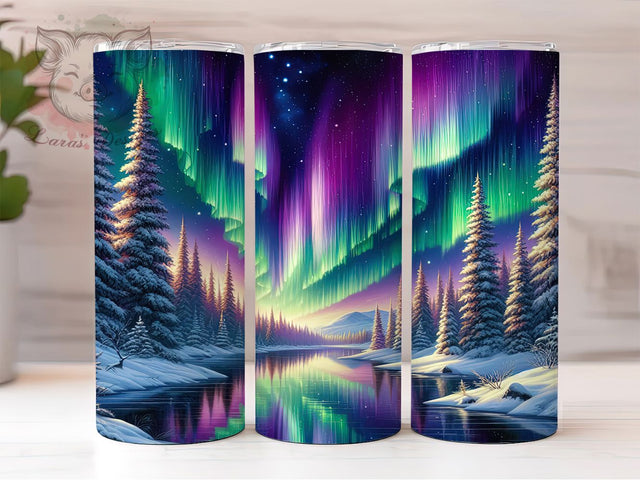 Northern Lights Aurora Sky Tumbler, Northern Lights Tumbler Wrap, 20oz Sublimation Tumbler, Galaxy Sky Tumbler, Night Sky Tumbler Design, Scenic Nature Tumbler, Colorful Sky Tumbler Sublimation Lara' s Designs 