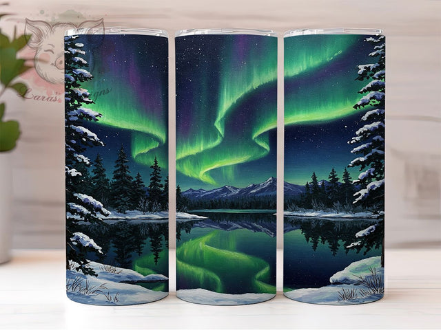 Northern Lights Aurora Sky Tumbler, Northern Lights Tumbler Wrap, 20oz Sublimation Tumbler, Galaxy Sky Tumbler, Night Sky Tumbler Design, Scenic Nature Tumbler, Colorful Sky Tumbler Sublimation Lara' s Designs 