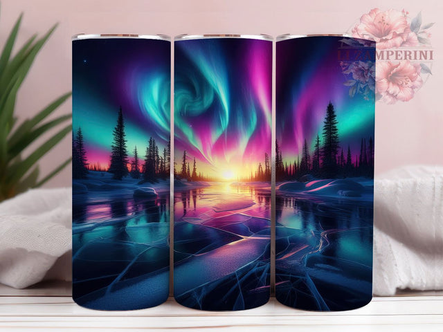Northern Lights Celestial Tumbler, Aurora Borealis Wrap, 20oz Night Sky Design, Celestial Tumbler, Starry Night Wrap, Colorful Northern Lights, Nature Sublimation Tumbler Sublimation Li Zamperini 
