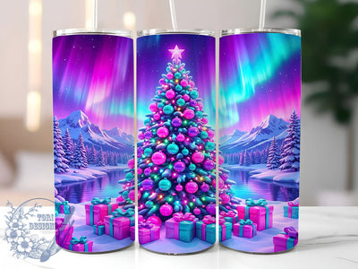 Northern Lights Christmas Tree 20oz Tumbler, Northern Lights, Christmas Tree, Northern Lights PNG, Christmas Tree PNG, Northern Lights Tree, Christmas Tree Wrap, Tree Tumbler PNG Sublimation ToriDesigns 