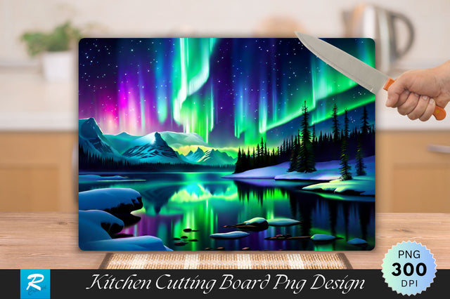 Northern Lights Cutting Board Sublimation Regulrcrative 