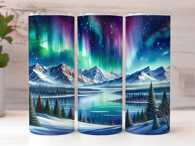 Northern Lights Tumbler, Aurora Borealis Design, 20oz Tumbler Wrap, Nature Sublimation, Starry Night Gift, Colorful Tumbler, Outdoor Lover Decor, Digital Download Sublimation Lara' s Designs 