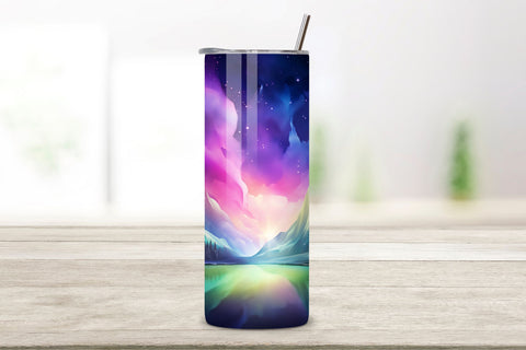 Northern Lights Tumbler Wrap | Vivid Aurora Tumbler Wrap, Northern Lights Tumbler Wrap, Aurora Borealis 20oz Tumbler Sublimation Design, Straight & Tapered Tumbler Wrap Sublimation FloridPrintables 
