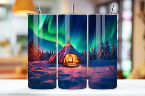 Northern Lights Tumbler Wrap | winter camping, Northern Lights Tumbler Wrap, 20oz Skinny Tumbler Neon Alcohol Ink Sublimation Seamless Aurora Borealis Tumbler PNG File Sublimation FloridPrintables 
