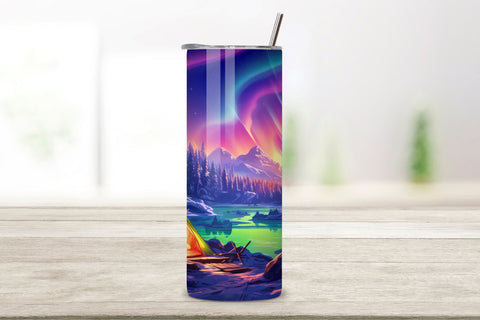 Northern Lights Tumbler Wrap | winter camping, Northern Lights Tumbler Wrap, Aurora Borealis 20oz Tumbler Sublimation Design, Straight & Tapered Tumbler Wrap Sublimation FloridPrintables 
