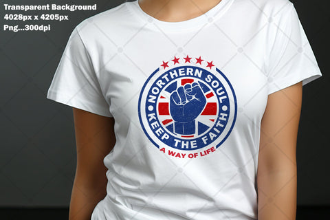 Northern Soul Fist Emblem Keep the Faith Sublimation Karma Genie Graphics 