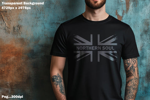 Northern Soul - Grey Union Jack Sublimation Karma Genie Graphics 