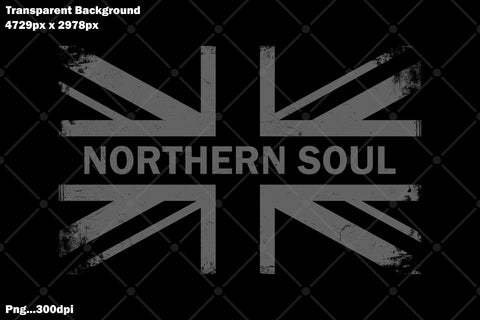 Northern Soul - Grey Union Jack Sublimation Karma Genie Graphics 