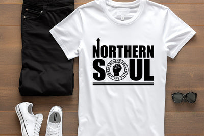 Northern Soul - Keep the Faith - Black Design Sublimation Karma Genie Graphics 
