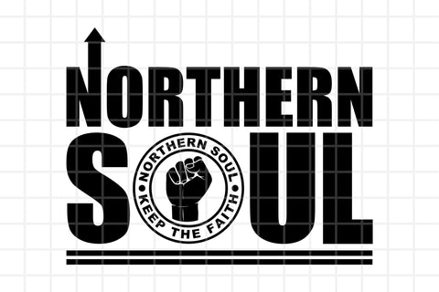 Northern Soul - Keep the Faith - Black Design Sublimation Karma Genie Graphics 