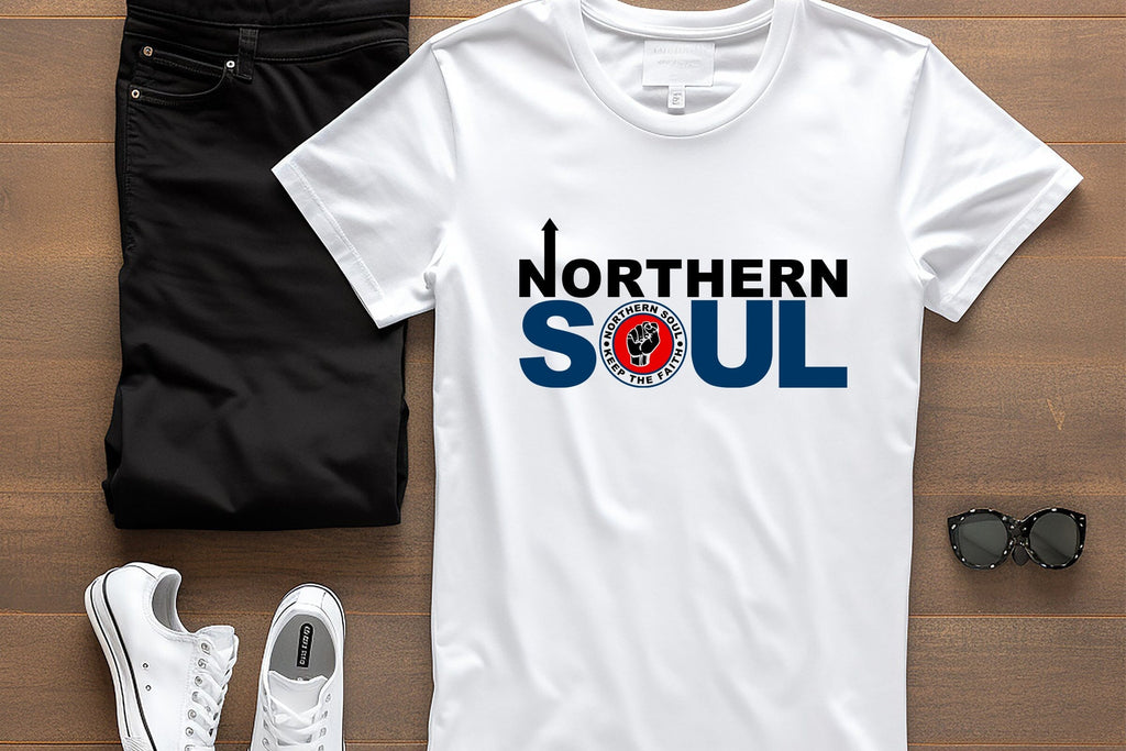 Northern Soul, Keep The Faith-T-Shirt da Donna, Colori a Scelta Rosso 46