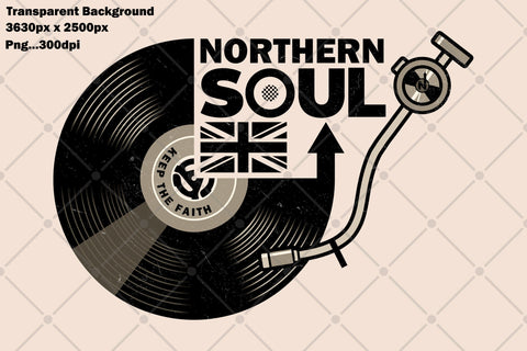 Northern Soul - Union Jack Vinyl Record Sublimation Karma Genie Graphics 